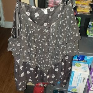 Floral grey top